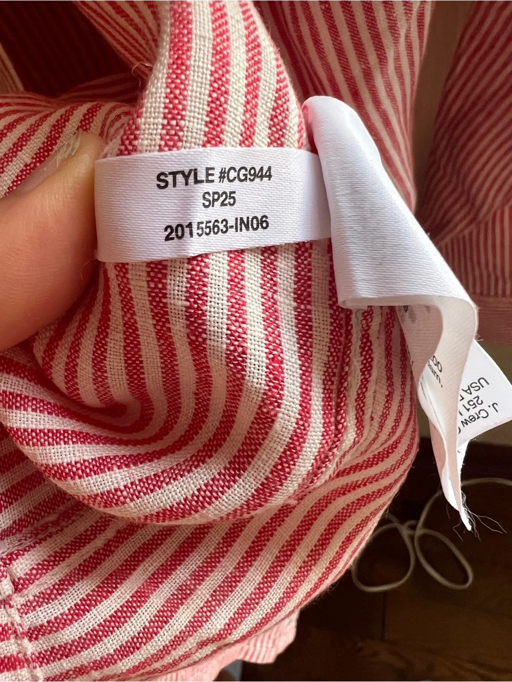 J.Crew Garçon Classic Fit Linen Shirt in Red Seersucker Stripe - Size 10